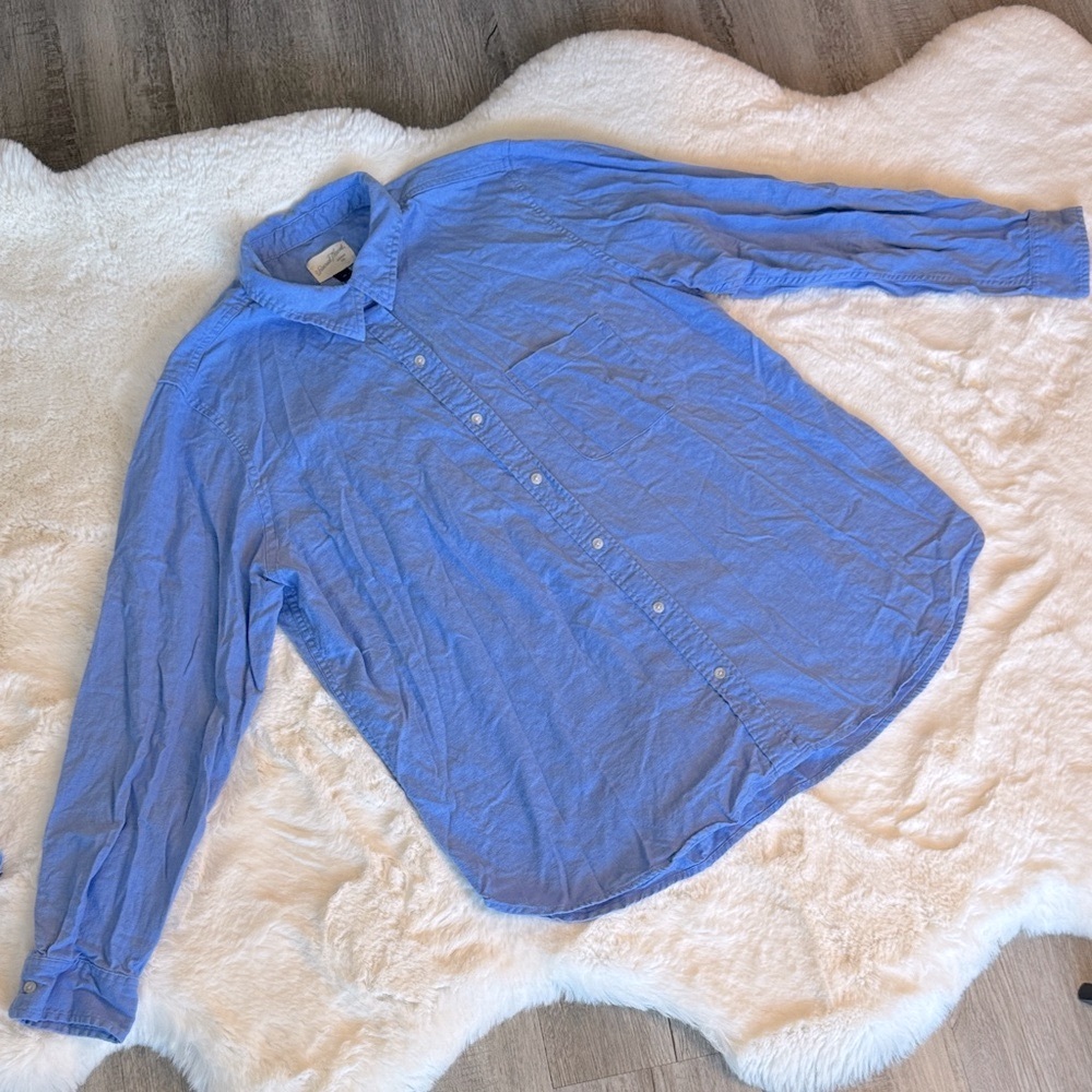CLEARANCE - Universal Thread Light Blue Linen Oversized Shirt